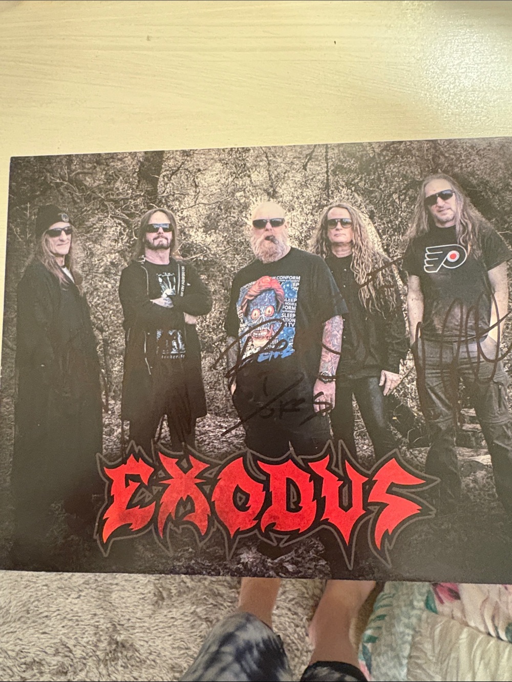 EXODUS signed Band Poster 8 x 10 in Red and Black - Official Branded Print